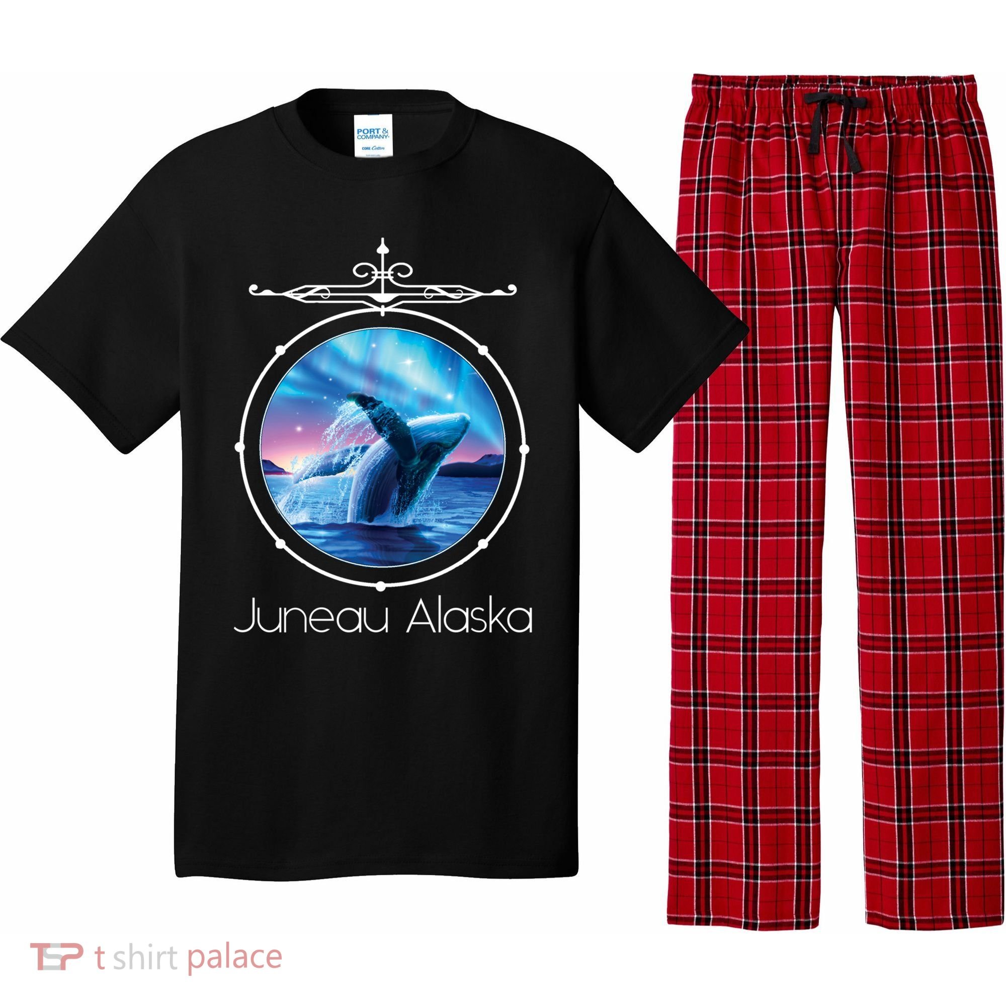 Juneau Alaska Whale Watching Aurora Borealis Souvenir Gift Pajama Set