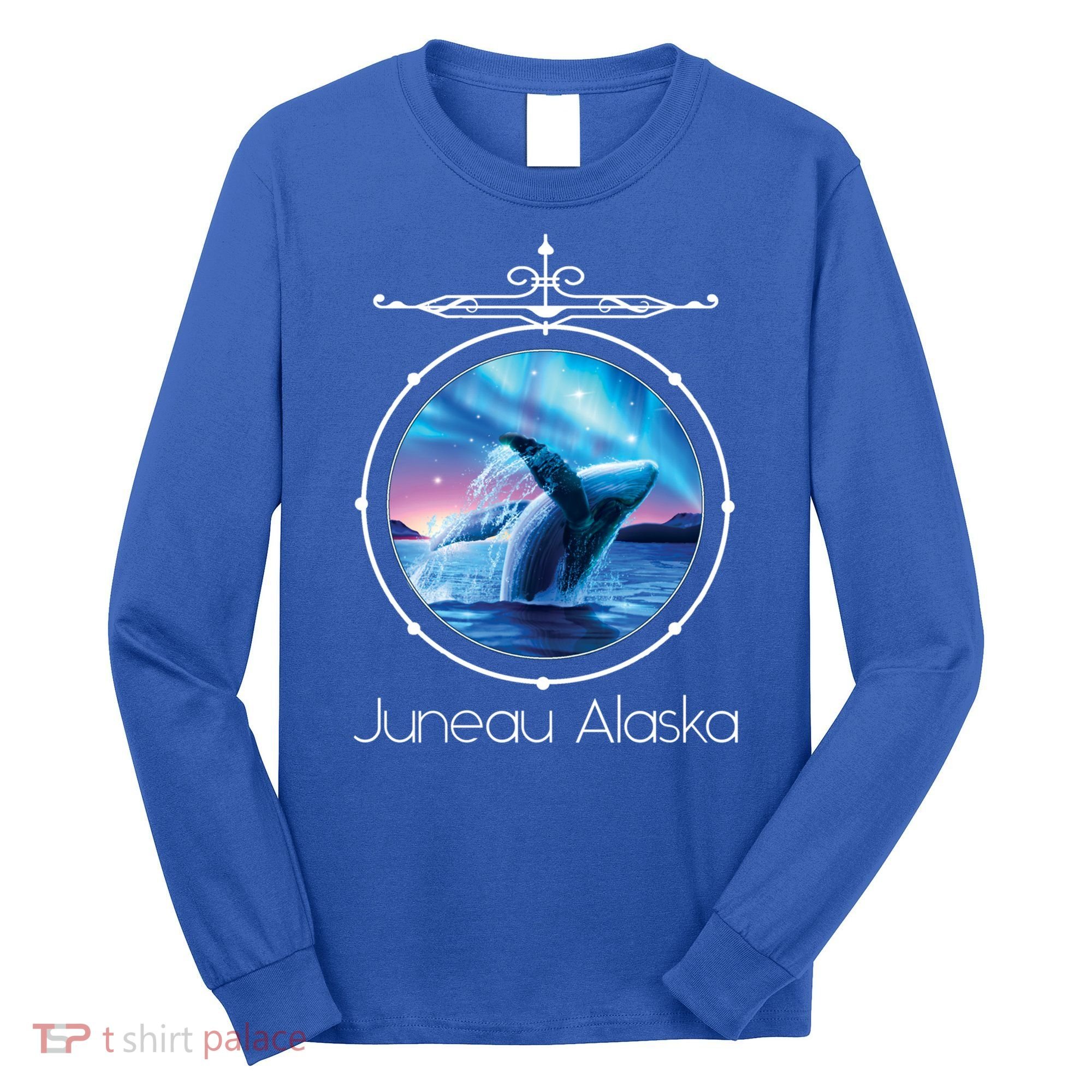 Juneau Alaska Whale Watching Aurora Borealis Souvenir Gift Long Sleeve Shirt