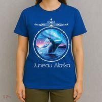 Juneau Alaska Whale Watching Aurora Borealis Souvenir Gift T-Shirt thumb 4