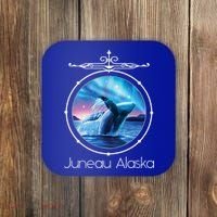 Juneau Alaska Whale Watching Aurora Borealis Souvenir Gift Coaster thumb 0