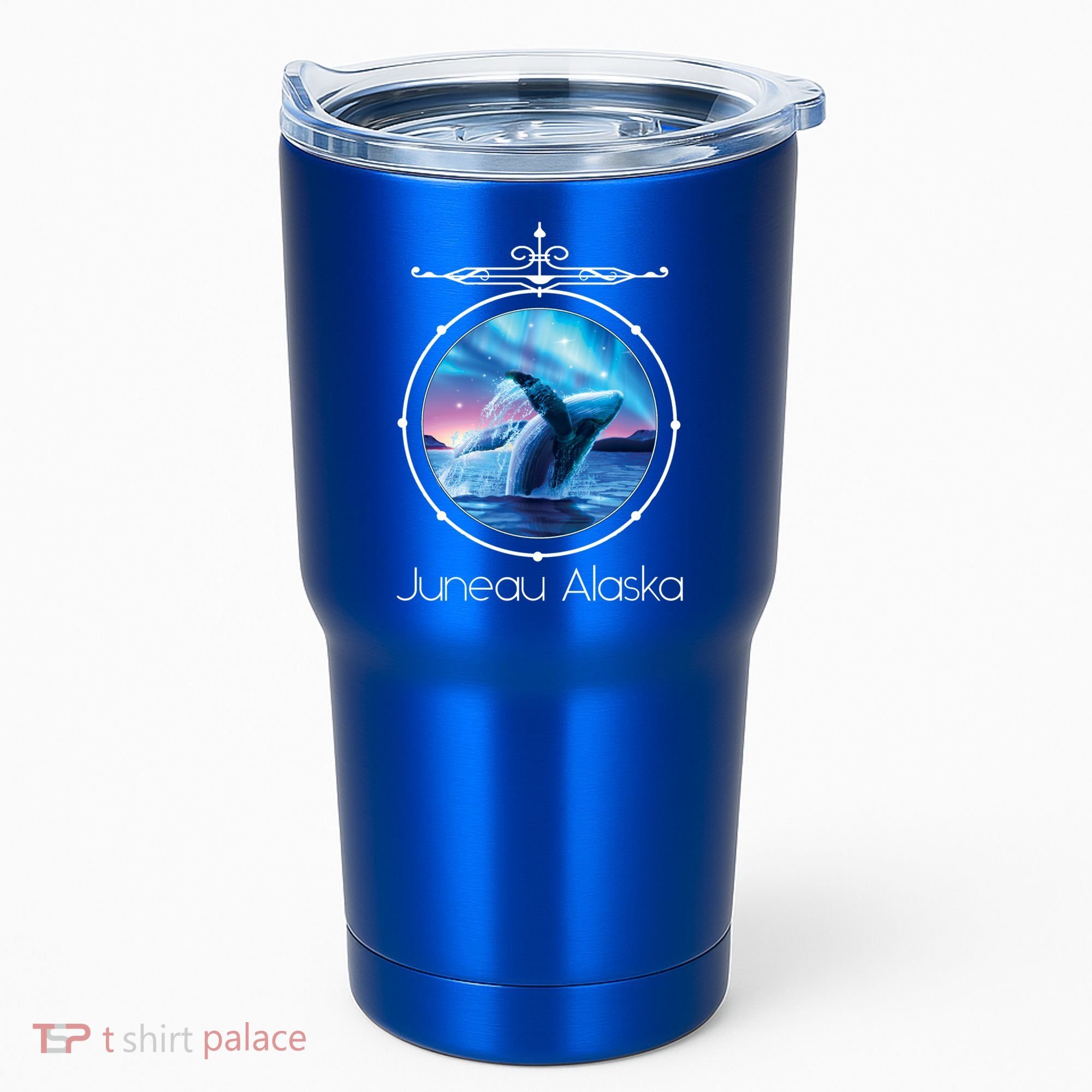 Juneau Alaska Whale Watching Aurora Borealis Souvenir Gift Tumbler