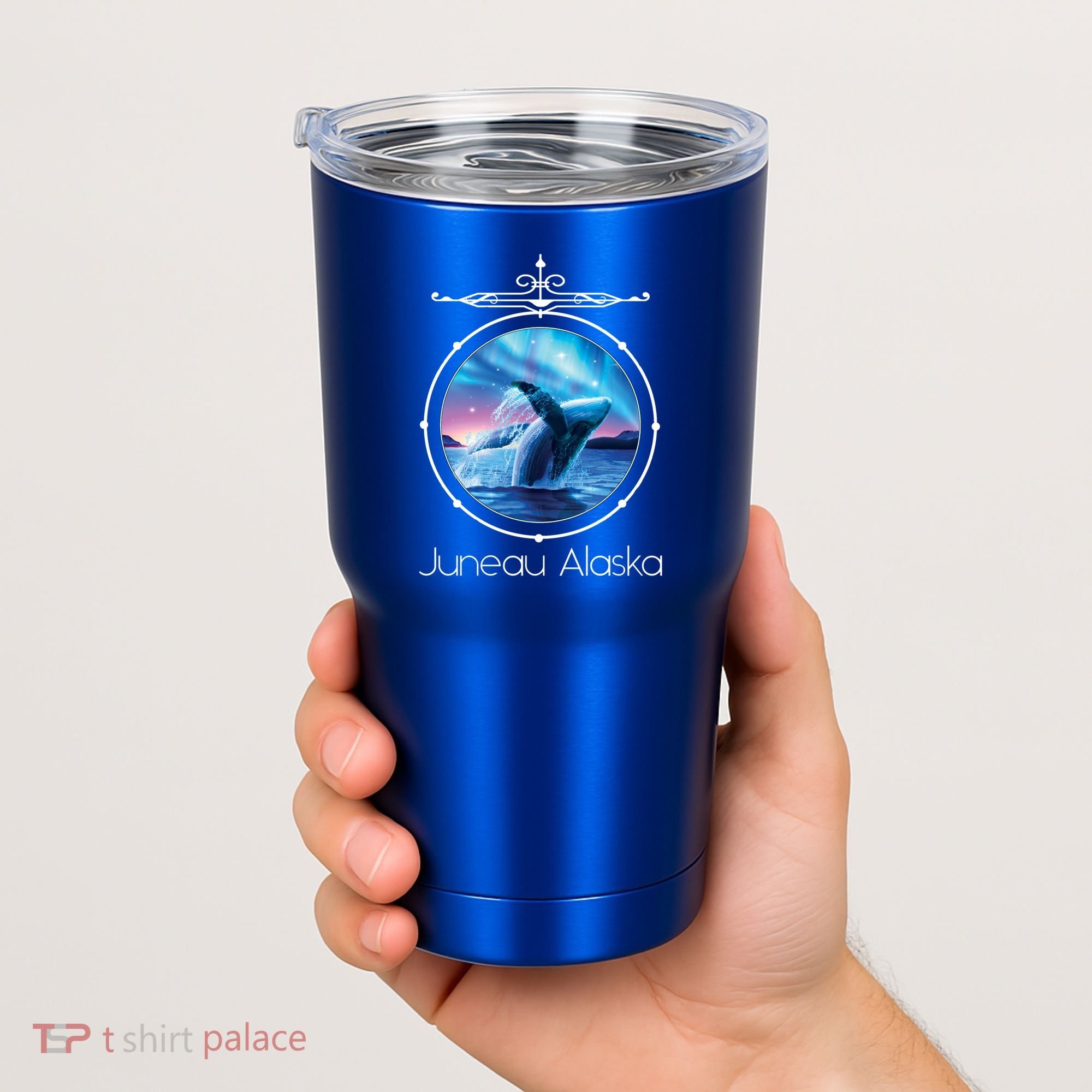 Juneau Alaska Whale Watching Aurora Borealis Souvenir Gift Tumbler