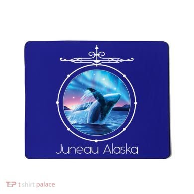 Juneau Alaska Whale Watching Aurora Borealis Souvenir Gift Mousepad
