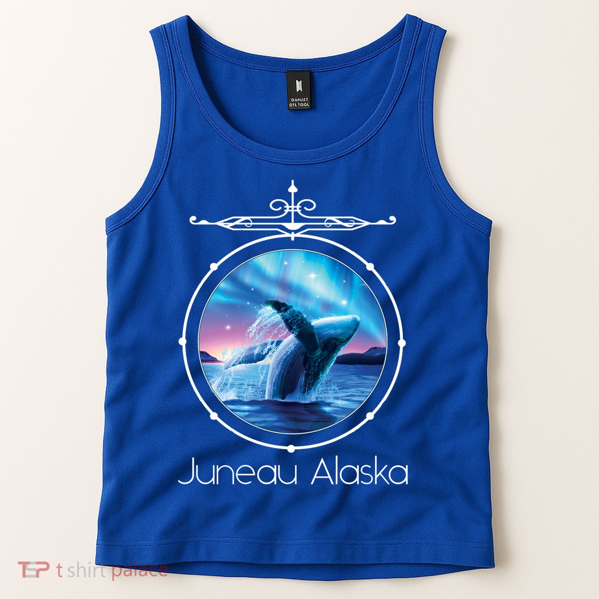 Juneau Alaska Whale Watching Aurora Borealis Souvenir Gift Tank Top