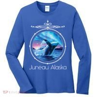 Juneau Alaska Whale Watching Aurora Borealis Souvenir Gift Women's Long Sleeve Shirt thumb 0