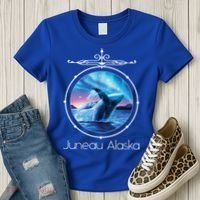 Juneau Alaska Whale Watching Aurora Borealis Souvenir Gift Women's T-Shirt thumb 3