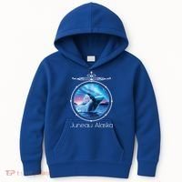 Juneau Alaska Whale Watching Aurora Borealis Souvenir Gift Kids Hoodie thumb 0