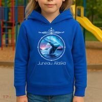 Juneau Alaska Whale Watching Aurora Borealis Souvenir Gift Kids Hoodie thumb 3