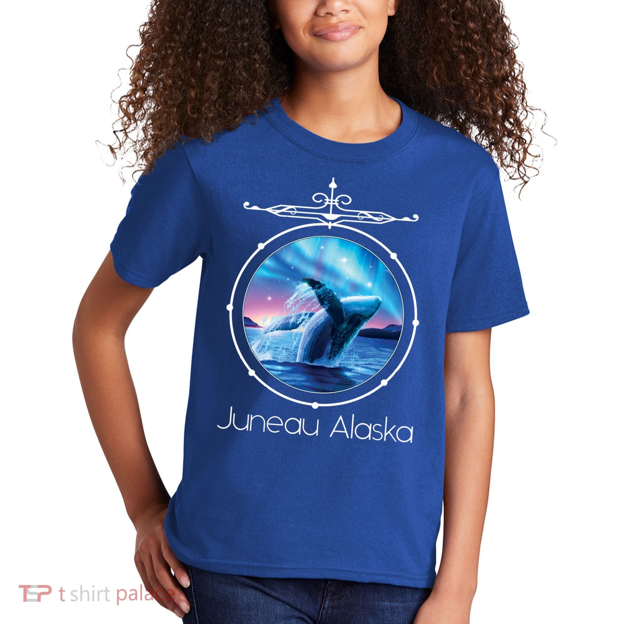 Juneau Alaska Whale Watching Aurora Borealis Souvenir Gift Kids T-Shirt