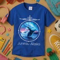 Juneau Alaska Whale Watching Aurora Borealis Souvenir Gift Kids T-Shirt thumb 3