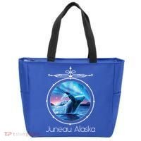 Juneau Alaska Whale Watching Aurora Borealis Souvenir Gift Tote Bag thumb 0