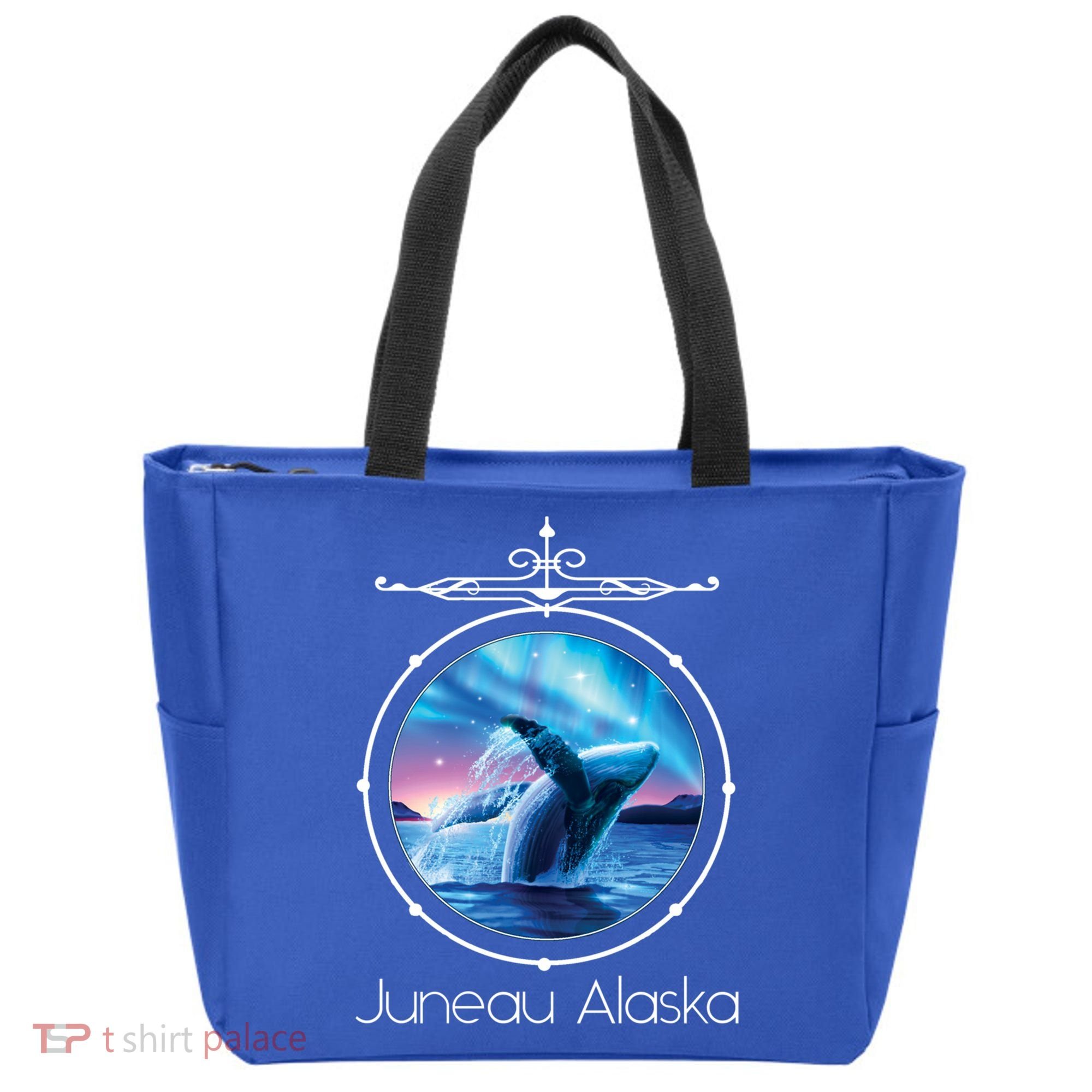 Juneau Alaska Whale Watching Aurora Borealis Souvenir Gift Tote Bag
