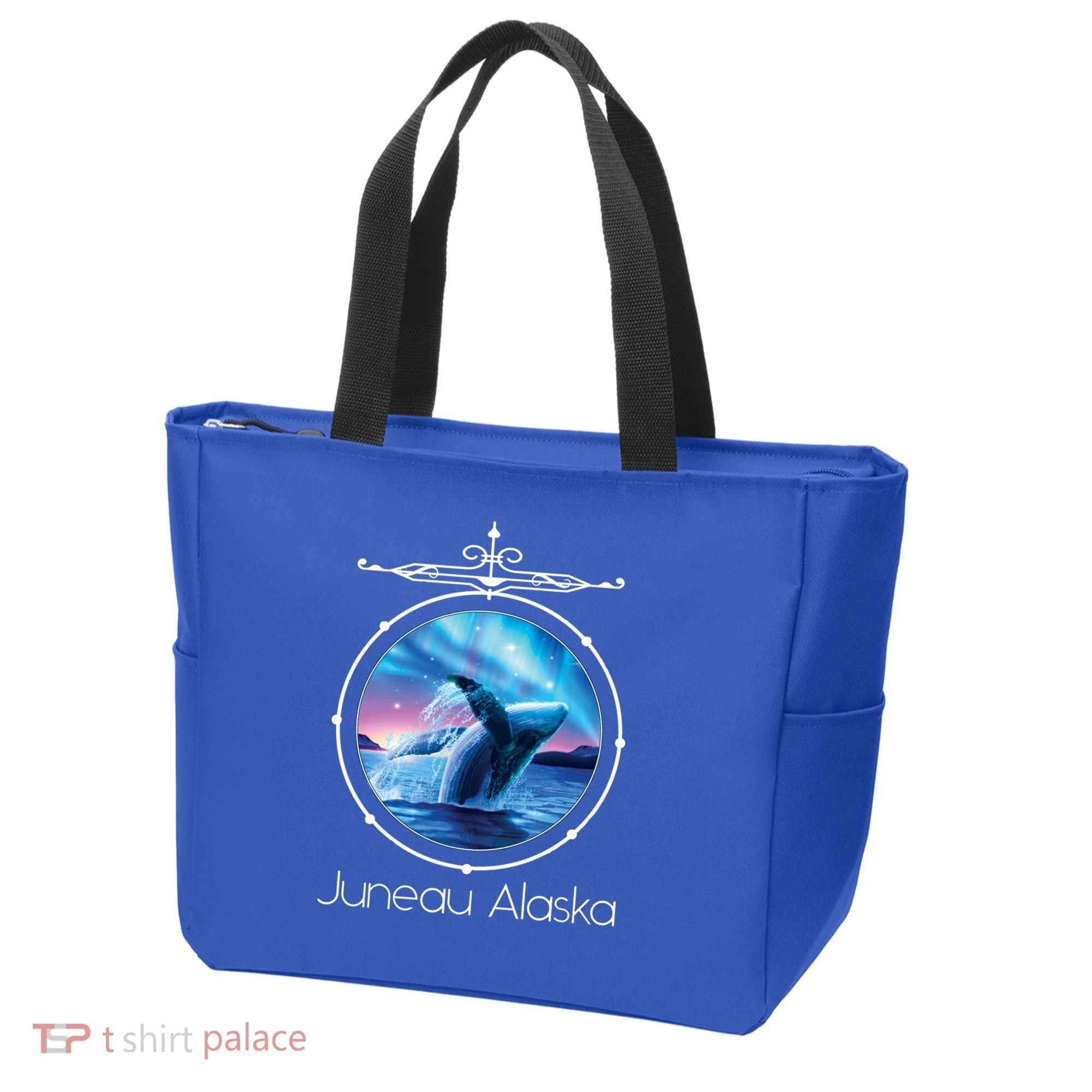 Juneau Alaska Whale Watching Aurora Borealis Souvenir Gift Tote Bag