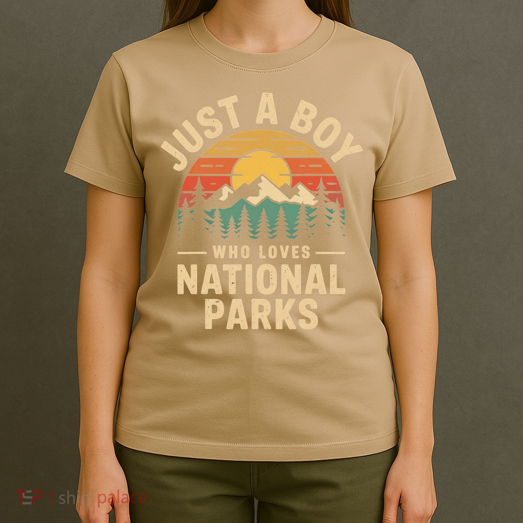 Just A Who Loves National Parks Retro Nature Vintage T-Shirt