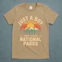 Just A Who Loves National Parks Retro Nature Vintage T-Shirt thumb 5