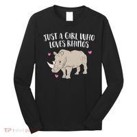 Just a Who Loves Rhinos Cute Rhinoceros Lover Long Sleeve Shirt thumb 0