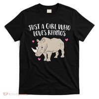 Just a Who Loves Rhinos Cute Rhinoceros Lover T-Shirt thumb 0