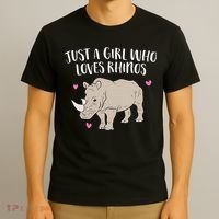 Just a Who Loves Rhinos Cute Rhinoceros Lover T-Shirt thumb 3
