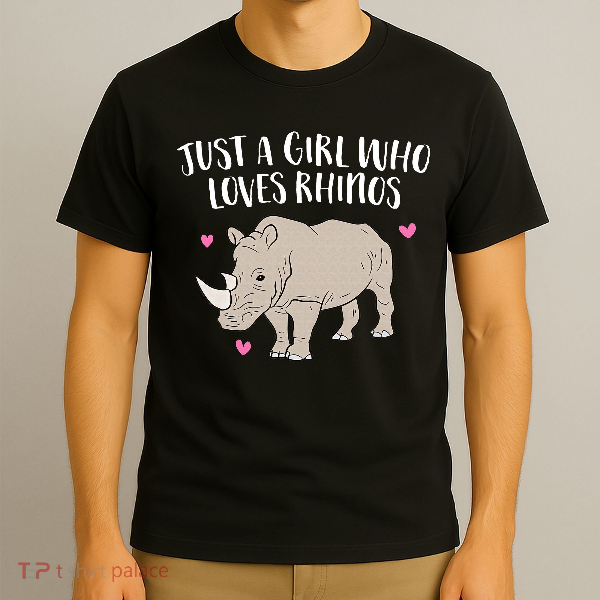 Just a Who Loves Rhinos Cute Rhinoceros Lover T-Shirt