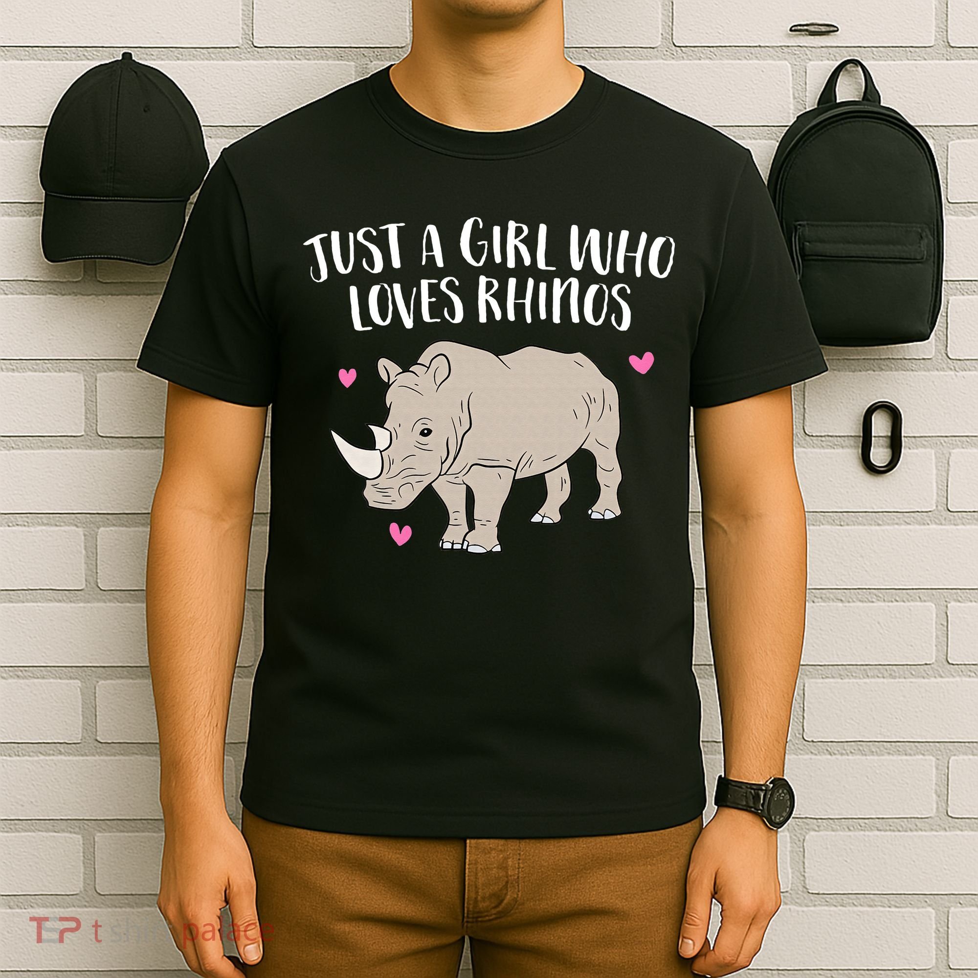 Just a Who Loves Rhinos Cute Rhinoceros Lover T-Shirt