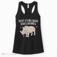 Just a Who Loves Rhinos Cute Rhinoceros Lover Women's Tank Top thumb 0