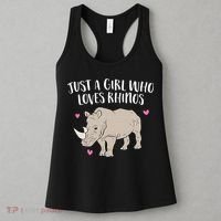 Just a Who Loves Rhinos Cute Rhinoceros Lover Women's Tank Top thumb 3