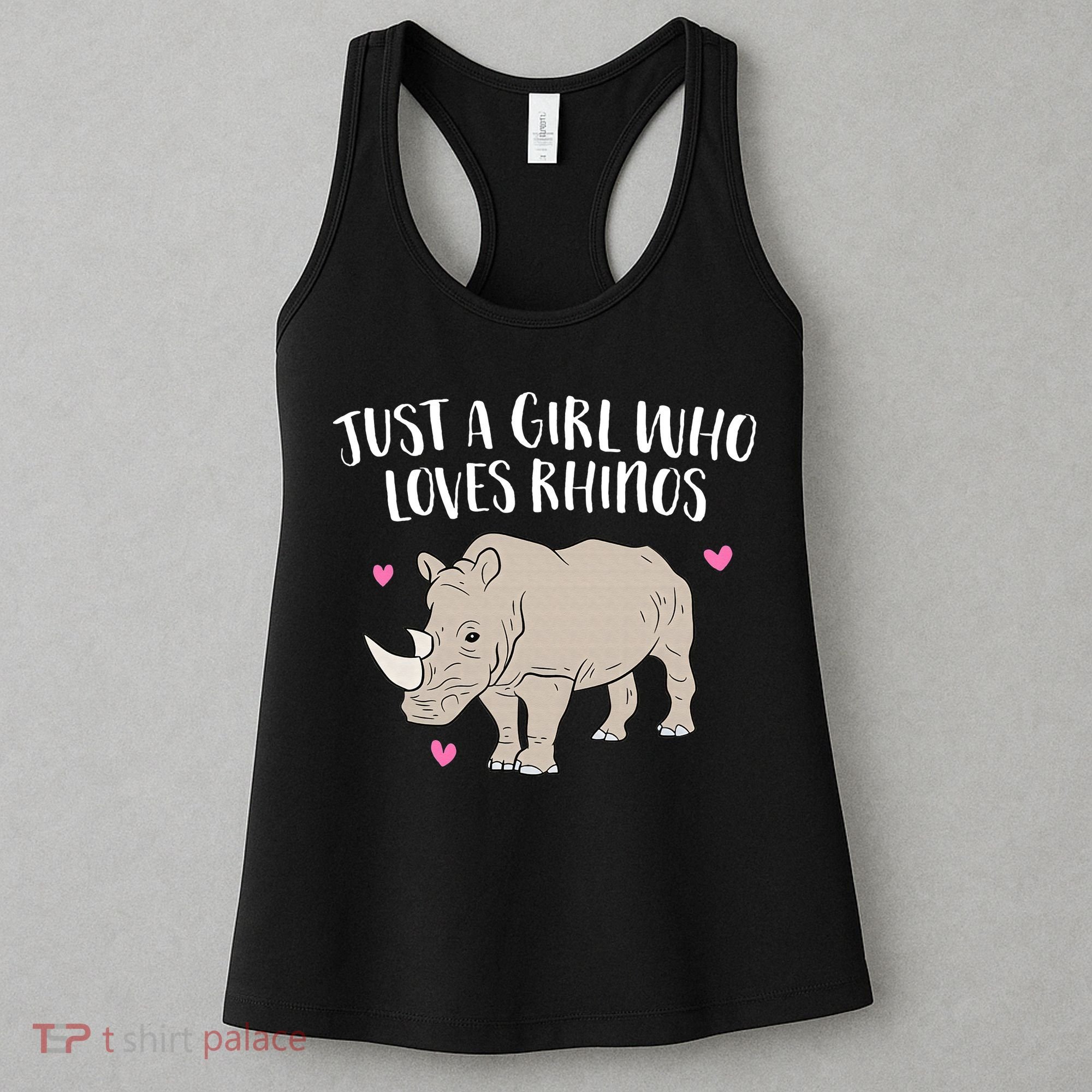 Just a Who Loves Rhinos Cute Rhinoceros Lover Women's Tank Top