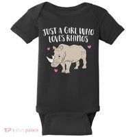 Just a Who Loves Rhinos Cute Rhinoceros Lover Baby Bodysuit thumb 0
