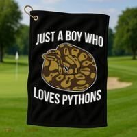 Just A Who Loves Ball Pythons Cute Ball Python Snake Gift Golf Towel thumb 1