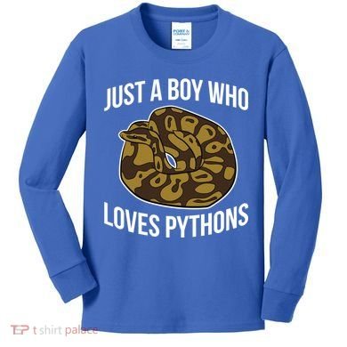 Just A Who Loves Ball Pythons Cute Ball Python Snake Gift Kids Long Sleeve Shirt