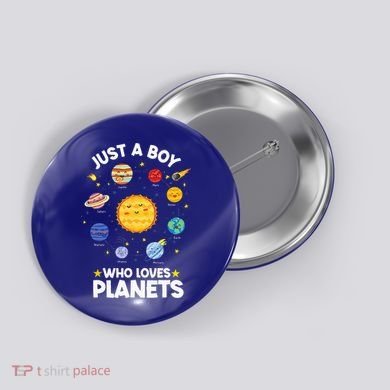 Just A Who Loves Planets & Solar System Space Science Button