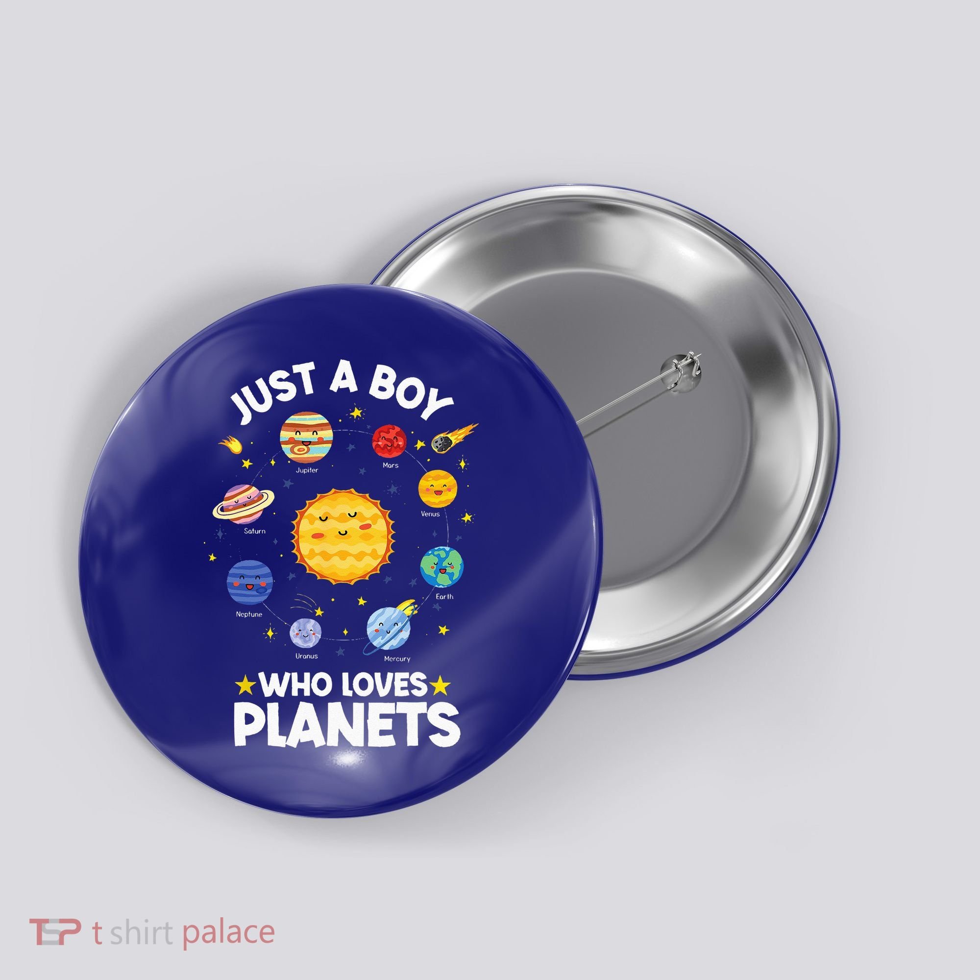 Just A Who Loves Planets & Solar System Space Science Button