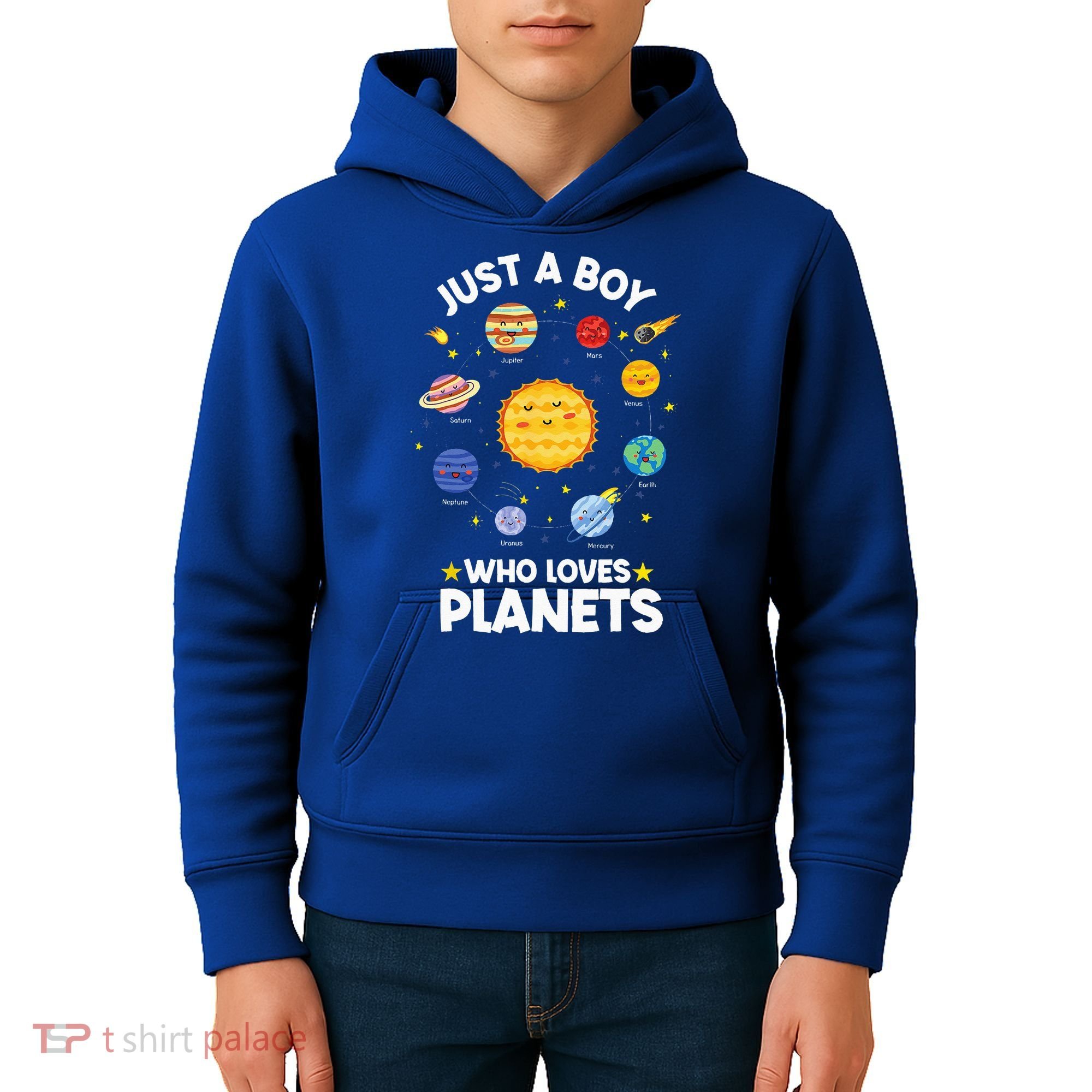 Just A Who Loves Planets & Solar System Space Science Kids Hoodie