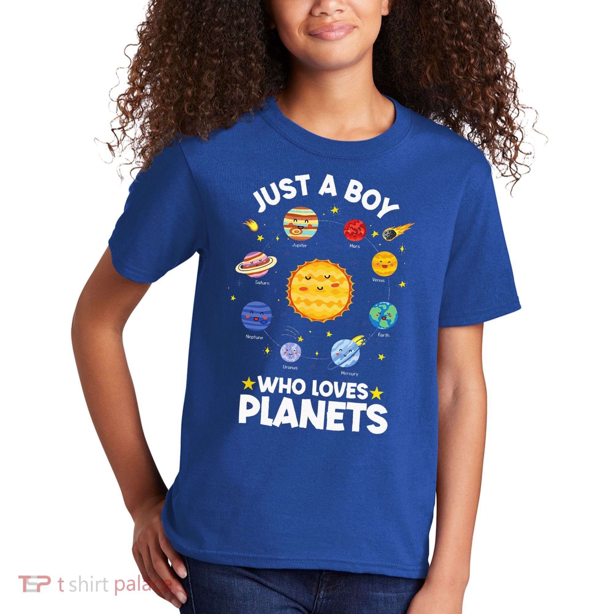 Just A Who Loves Planets & Solar System Space Science Kids T-Shirt