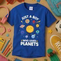 Just A Who Loves Planets & Solar System Space Science Kids T-Shirt thumb 3