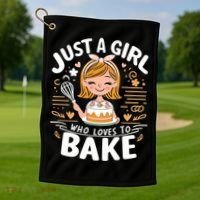 Just A Who Loves To Bake Cute Baking Lover Graphic Gift Golf Towel thumb 1