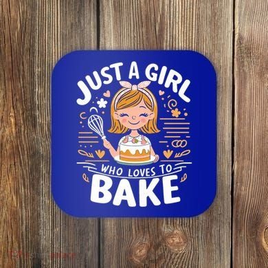 Just A Who Loves To Bake Cute Baking Lover Graphic Gift Coaster