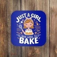 Just A Who Loves To Bake Cute Baking Lover Graphic Gift Coaster thumb 0