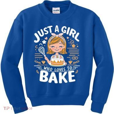 Just A Who Loves To Bake Cute Baking Lover Graphic Gift Kids Sweatshirt
