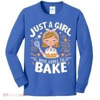Just A Who Loves To Bake Cute Baking Lover Graphic Gift Kids Long Sleeve Shirt thumb 0