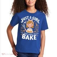 Just A Who Loves To Bake Cute Baking Lover Graphic Gift Kids T-Shirt thumb 2
