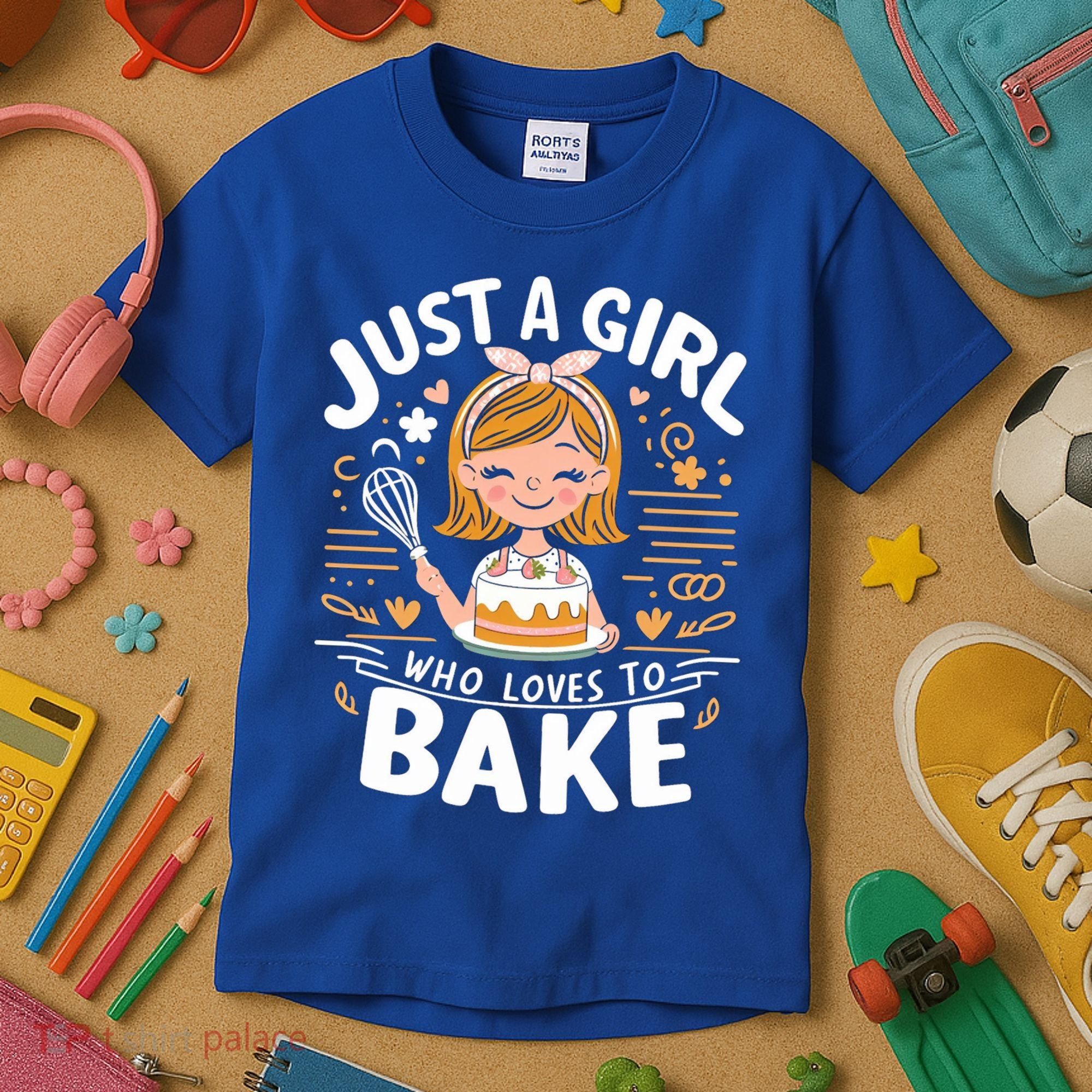 Just A Who Loves To Bake Cute Baking Lover Graphic Gift Kids T-Shirt