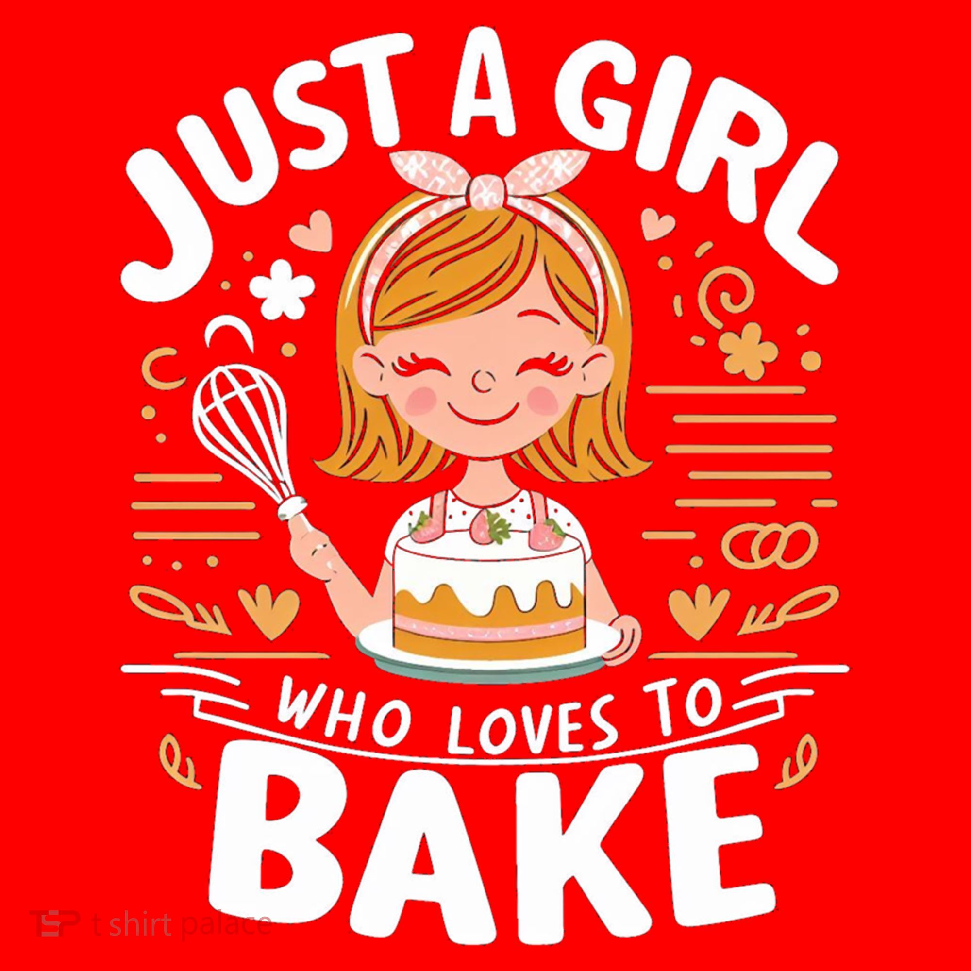 Just A Who Loves To Bake Cute Baking Lover Graphic Gift Santa Hat