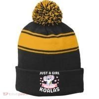 Just A  Who Loves Koala Bear Stripe Pom Pom Beanie thumb 0