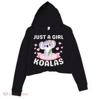 Just A  Who Loves Koala Bear Crop Fleece Hoodie thumb 0