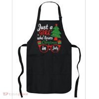 Just A Who Loves Christmas In July Summer Gift Apron thumb 0