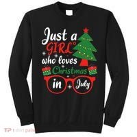 Just A Who Loves Christmas In July Summer Gift Sweatshirt thumb 0
