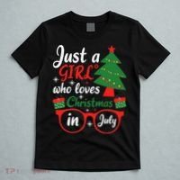 Just A Who Loves Christmas In July Summer Gift T-Shirt thumb 5