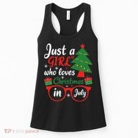 Just A Who Loves Christmas In July Summer Gift Women's Tank Top thumb 0