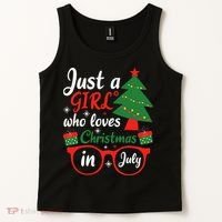 Just A Who Loves Christmas In July Summer Gift Tank Top thumb 2